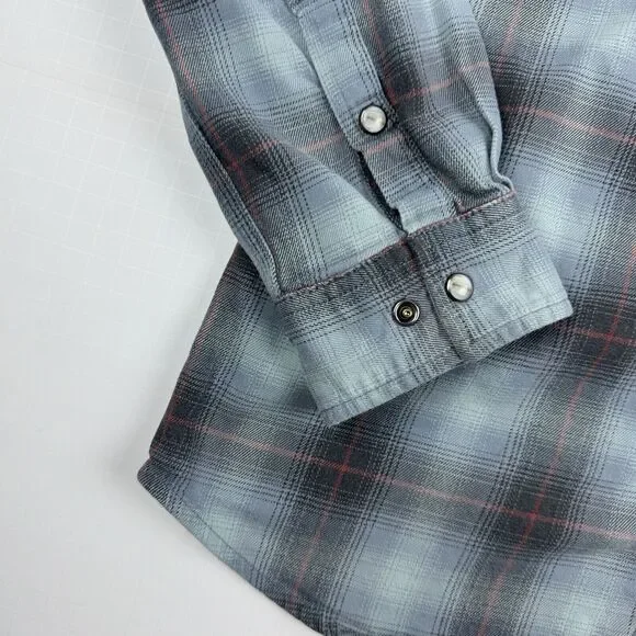 Carhartt Men's Relaxed Fit Plaid Long Sleeve Grey Blue Heavyweight Shirt Small - Picture 3 of 16